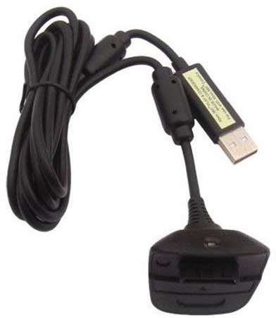 OSTENT Manette de Jeu et Chargeur Sans Fil 2 en 1 Câble USB Compatible pour Microsoft Xbox 360 Couleur Noir