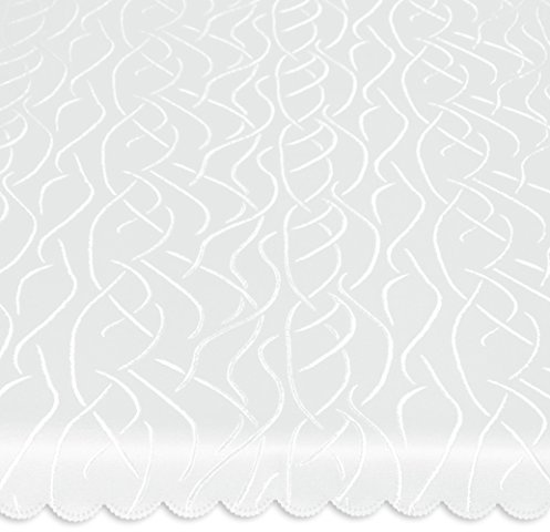 Unbekannt Tischdecke oval 130x220 cm Tafeltuch Struktur damast Streifen bügelfrei fleckenabweisend #1368 (weiß)