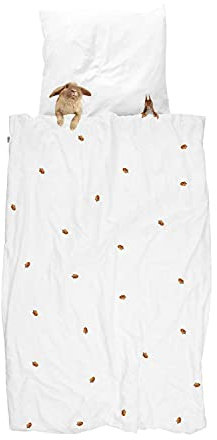 Snurk® - Kinder Bettwäsche Set, Furry Friends Bettwäsche, 135 x 200 cm, inkl. 1 Kissenbezug 80 x 80 cm, aus 100% Bio-Baumwolle
