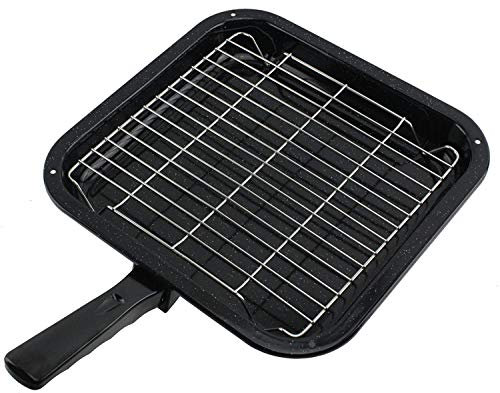 Spares2go Small Square Grill Pan, Rack & Detachable Handle for Lamona Oven Cookers