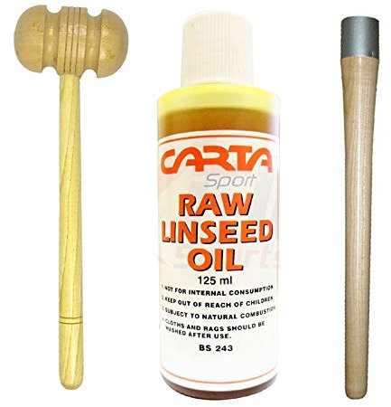 Cricket Bat Mallet Knocking Wood 2 Sides Handle Cone Wooden Grip Applicator Bat Raw Linseed Oil