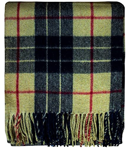 I LUV LTD Scottish Tartan Warm Wool Mix Throw Blanket MacLeod of Lewis Modern Knee Plaid Throws for Sofas Travel Wool Rug Throws and Blankets 182 cm x 152 cm