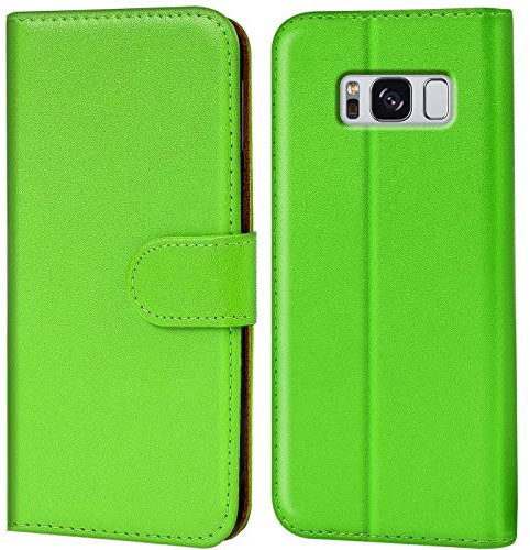 Verco Handyhülle für Samsung S8 Hülle, Schutzhülle für Samsung Galaxy S8 Tasche PU Leder Flip Case Brieftasche - Grün