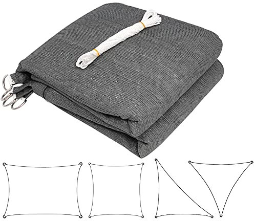 Laneetal Toldo Vela de Sombra Retcangular Bloquear UV Transpirable Resistente para jardín Exteriores HDPE 2 x 4 m Gris