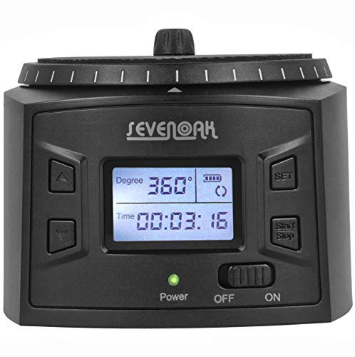 Sevenoak elektronischer Panoramakopf | Zeitrafferaufnahmen mit Kameras Actioncams Smartphones | PRÄZISE einstellbar Drehzeit Winkel Richtung und Dauerrotation inkl. Adapter Halterung USB Netzkabel