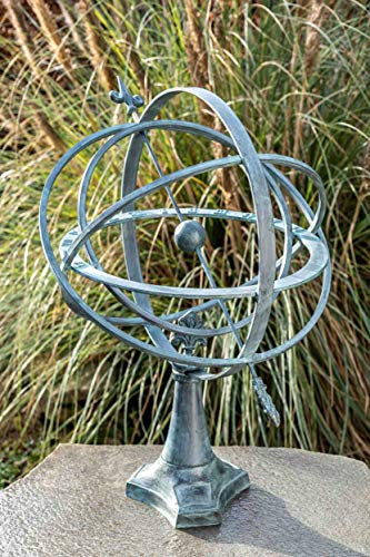 IDYL Outdoor Zeitmesser aus Bronze Sonnenuhr - hochwertig und auffällig | Nr. 0107 | 74 x 47 x 47 cm