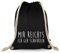 Turnbeutelliebe® Turnbeutel mit Spruch - lustige Motive & Sprüche - Bedruckt - Baumwolle schwarz - Sportbeutel - Rucksack - ca. 12 Liter - 37 x 46 cm (Mir reichts ich GEH schaukeln)