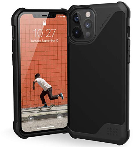 Urban Armor Gear Metropolis LT Hülle für Apple iPhone 12 Pro Max (6,7 Zoll) [Fallschutz nach Militärstandard, Wireless Charging (Qi) kompatibel, Sturzfeste Handyhülle] Satin ARMR schwarz