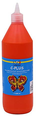 Nein Finger-Farben | Malfarbe | Bastel-Farbe | 1000 ml | ORANGE | zum Fenster bemalen | Waschbar | für alle Untergründe | glänzendes-leicht-transparentes Finish