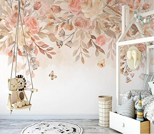 ManFototapete Papier Peint Intissé Minimaliste Floral Moderne Décoration Murale Poster Tableaux Muraux Tapisserie Photo Trompe L'Oeil Salon Chambre Art Mural 350(W) X256(H) Cm