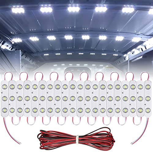 60 LED Streifenleuchten Innenraum Licht Fahrzeug Kuppel Deckenleuchten,12VInterior Licht Auto Leseleuchte mit Verlängerungskabe, Auto Innenbeleuchtung für Camper Van Caravan Truck Boot (60 LED)