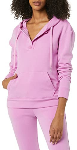 Amazon Essentials Felpa con Cappuccio Henley a Maniche Lunghe Imbottita in Pile (Taglie Forti Disponibili) (in precedenza Amazon Aware) Donna, Lilla, XXL