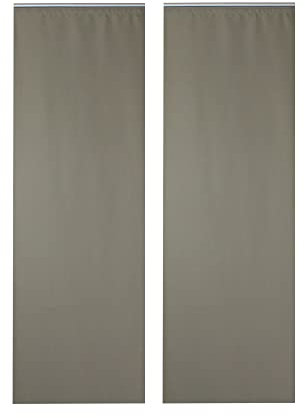 Haus und Deko Flächenvorhang 2er Set 60 x 245cm Hellbraun Schiebevorhang Blickdicht Raumtrenner Klettband Paneelwagen einfarbig Schiebegardinen Gardinen Raumteiler Wohnzimmer Schlafzimmer