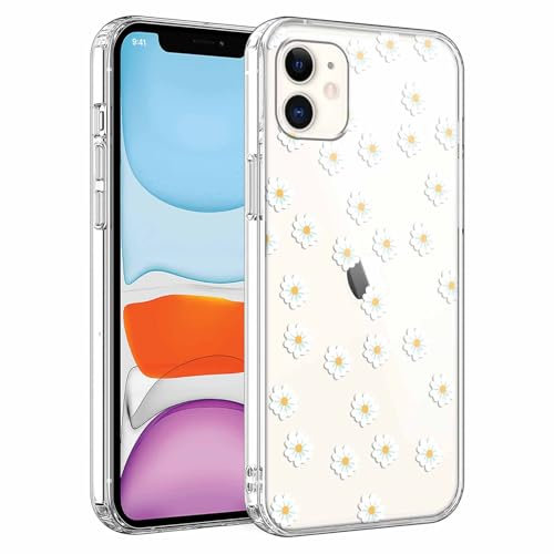 Phoona Durchsichtig Handyhülle für Apple iPhone 11 Hülle 6,1, Weiche Silikon Transparente Case,Ultra Dünn TPU Stoßfeste Kratzfeste Schutzhülle Blume Motiv Designs Cover für iPhone 11