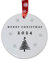 Second Ave Merry Christmas Year Tree White Ceramic Hanging Circle Christmas Xmas Tree Decoration Bauble
