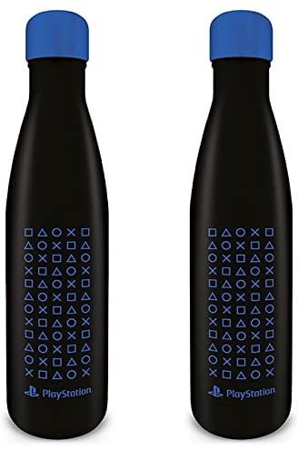 Pyramid International PlayStation Metal Bottle (Symbol Pattern Design) Metal Drinks Bottle 19oz/540ml - Official Merchandise