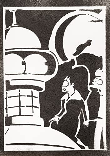 moreno-mata Echtes Handgemachtes Graffiti Futur... Bender TV Serien Aesthetic Poster & Kunstdrucke Bilder Plakat Handmade Deko Wandbilder Wohnzimmer Wanddeko Geschenke für Männer und Frauen