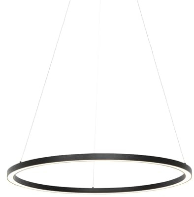 Qazqa Smart Esstisch led Design Pendelleuchte, Pendellampe - Girello - Schwarz, Rund, 2700K - 6500K, dimmbar, 80cm, Ideal als Esszimmerlampe, Bürolampe und Wohnzimmerlampe