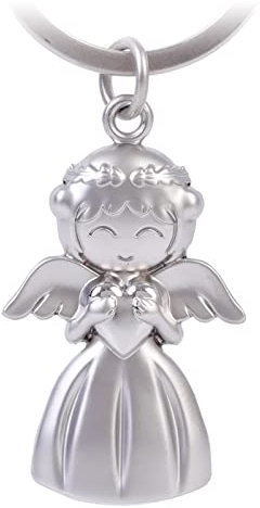 GZXYA Schutzengel Schlüsselanhänger Glücksbringer Anhänger, Engel mit Herzen für Prüfungen oder Auto, geeignet als Geschenke für Frauen, Freundin, Kollegen. (1275 Silber)