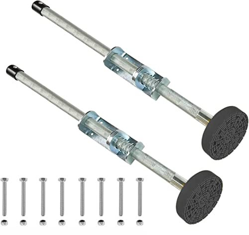 Ladder Leveler Pair with Rubber Feet Orange,Adjustable Ladder Leg Leveler for Extension ladders,Ladder Feet Stabilizer,Ladder Accessories (Black Rubber pad)