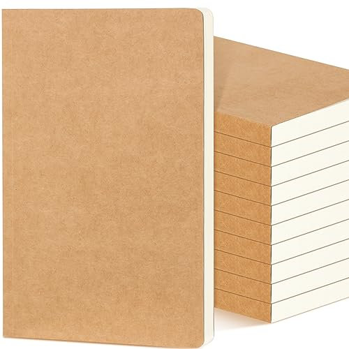 Zhanmai Notizbucheinlagen, A5, 14 x 21 cm, liniert, 10 Stück
