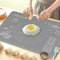 Tappetino da pasticceria in silicone, 70 x 50 cm, extra spesso, antiaderente, con misure e bordo rialzato, per pasticceria, pane, biscotti, pizza, fondente, pasta, colore grigio