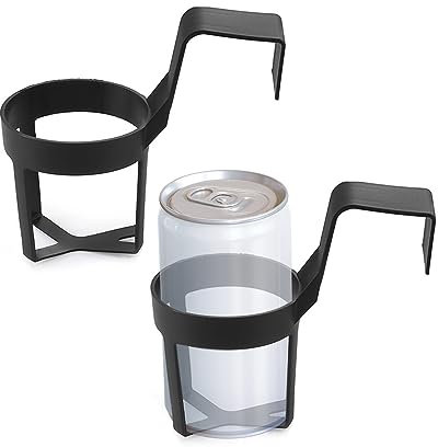 Lot de 2 porte-gobelets de voiture - Porte-bouteilles portable - En plastique - Multifonction - Noir