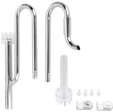 KOSDFOGE Pipe Surface Skimmer, Fish Tank en Acier Inoxydable Pipe Surface Skimmer Aquarium Inflow and Outflow Pipe Set, for Aquarium Plant Tank(16 degreasing film set)