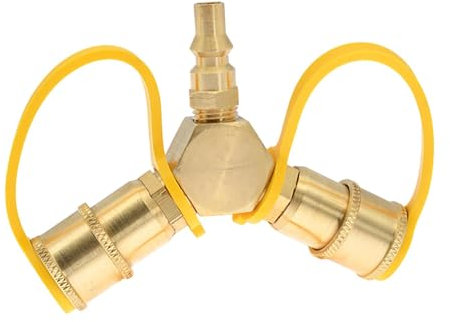 Sharplace RV-Propan-Y-Verteiler, Propan-Tank-Verteiler, 2-Wege, 1/4 Zoll, luftdichter Schnellanschluss, Schnellanschluss, 2-Wege-LP-Gas-Adapter für Heizung