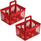 VIRSUS 2 Cestelli Portabottiglie in Plastica 8636, misura 31x22x35 cm, Porta bottiglie 6 Scomparti, con manico per trasporto, Impilabile, per uso quotidiano a casa, ufficio, gita, mare (Rosso)