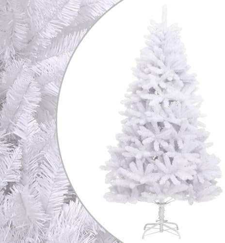vidaXL Albero di Natale Artificiale Incernierato con Base Bianco 240cm
