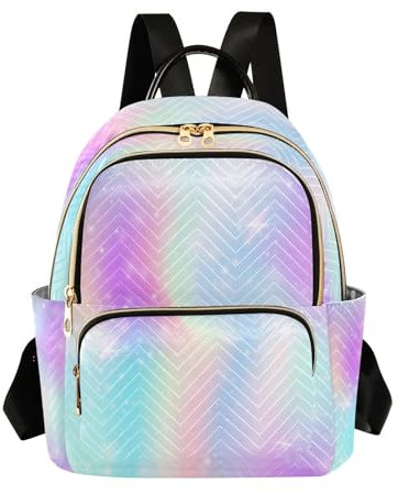 Mnsruu Sfondo con cuori rosa glitterati borsa da donna moda zaino da viaggio borsa a tracolla casual quotidiano zaino lavoro borsa universitaria, Sfondo Con Cuori Glitter Rosa, M