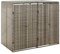 Keyroto Mülltonnenbox 2 Tonnen Mülltonnenbox 2er Mülltonnenbox für 2 Tonnen Grau Poly Rattan 140x80x117 cm