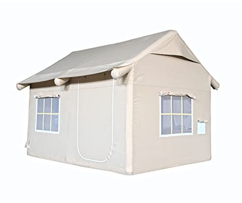 Aufblasbares Campingzelt für den Außenbereich mit Überdachung, Luftpumpe, Glamping-Zelte für 4–6 Personen, einfach aufzubauen, wasserdichtes Haus zum Angeln, Camping und Wandern