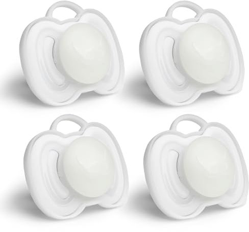 Herobility Gentle Pacifiers – Protective case – BPA-free – Large air vents – Newborn – 6 months – 4-pack – Glow