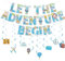 Let The Adventure Begin Banner, 28 Stück Reise Motto Partydekoration, Hängende Wirbel, Partyzubehör um Thema Weltreisen, Voyage Party Deko Reise Thema, Ruhestand, Abschlussfeier, Abschiedsparty