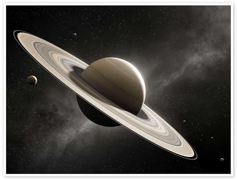 Posterlounge Planet Saturn mit Monden Poster