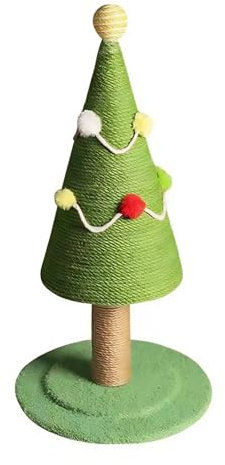 Cat Scratching Post Cat Christmas Tree, Xmas Tree Style Sisal Cat Scratch Post, Give Your Cat a Toy and Scratching Post, Cat Scratching Post Tree Cat Toy for (Medium: 30 X 47cm /