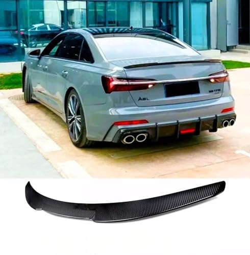 Auto Perfectionists UK Rear Boot Spoiler Compatible With Audi A6 S6 C8 Saloon 2018+ M4 Style ABS Carbon Fibre