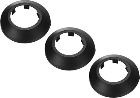 PATIKIL Cache Tuyau Radiateur, 3pcs Manchons de Tuyaux d'Eau en Plastique PP pour 1,26/32mm, Décoration Écussons Coffrage Rosace Tuyau Chauffage Plomberie Chaudière Poêle Mural, Noir