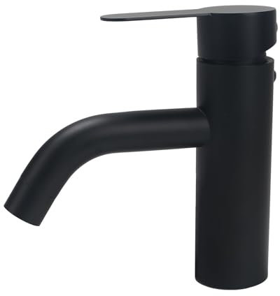 Minnhua Rubinetto Bagno Rubinetto Lavabo Monocomando Nero Rubinetto Bagno Rubinetto Lavabo Rubinetto per Lavabo Alto in Acciaio Inossidabile Miscelatore per Bagno Controllo Acqua Calda e Fredda Cromo