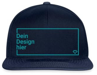 Spreadshirt Personalisierbare Cap Selbst Gestalten mit Foto und Text Wunschmotiv Snapback Cap, One Size, Navy/Navy
