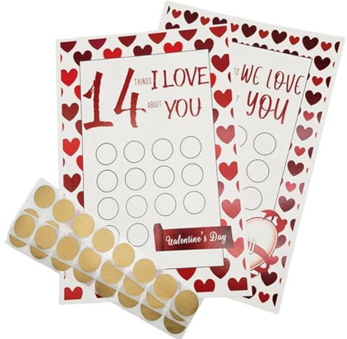 Trisoye 14 Dinge, die Ich ein Dir Liebe, Rubbel-Adventskalender, Valentinstag-Countdown-Bastelarbeiten für Kinder, Individuelles Geschenk für Tochter