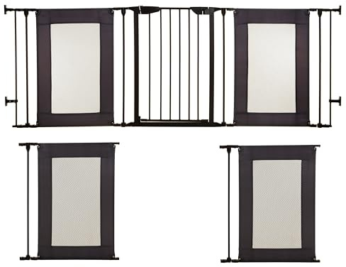Dreambaby Denver Adapta Baby Safety Gate - Fits Opening from 85.5-316m Wide & 74cm Tall - Includes 2x 58cm extension - Suitable Barrier for Stairs, Irregular Openings, & Wide Areas - Black