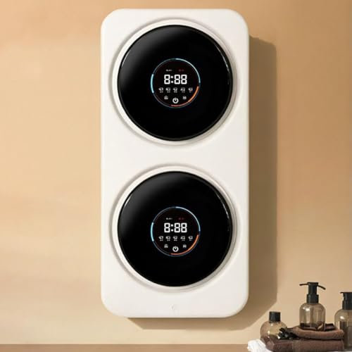 Lavadora de Ropa Interior Completamente Automática, Lavadora y Secadora Compacta Eléctrica de Escritorio/Montaje en Pared de 2 * 3,5 L, Mini Lavadora y Secadora de Ropa, Secadora for Lavandería(Wall-m