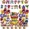 44pcs Geburtstagsdeko, Decoration Birthday, Birthday Party Decorations, Geburtstag Party Set Kinder, Tortendekoration Ballon Banner,Kindergeburtstag Dekoration Partyversorgungen