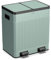 KLARSTEIN Grama 40 Poubelle De Tri Sélectif - Deux Bacs 40 L, Soft Close, Design Rétro, Vert Pastel, Bacs Amovibles 20 L, Pédales Séparées