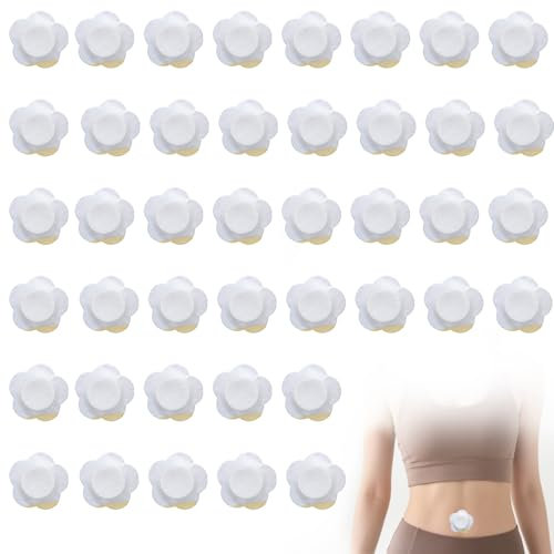 50 Stück Rizinusöl Packung,Selbstklebende Rizinusöl Bauchnabel,Castor Oil Patches,Patches Kein Waschen für Bauchnabel und überall (Weiß,Öl Nicht Lieferumfang Enthalten)