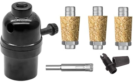 Kit de lampe à bouteille de vin à faire soi-même, douille E26 avec foret en verre, bouchons en liège, noir pour lampe de table, kits de lampe DIY (1 pièce)