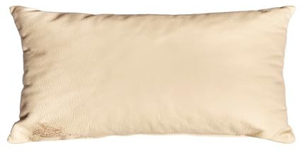 Centaur - Deko Lederkissen 50 x 30 cm für Sofa oder Schlafzimmer Champagner- Echt Leder Kissen Echtleder Sofakissen Lederoptik